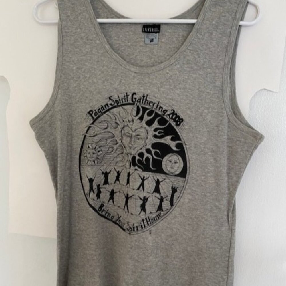 Hanes - Gray PSG Graphic Ribbed Tank Top